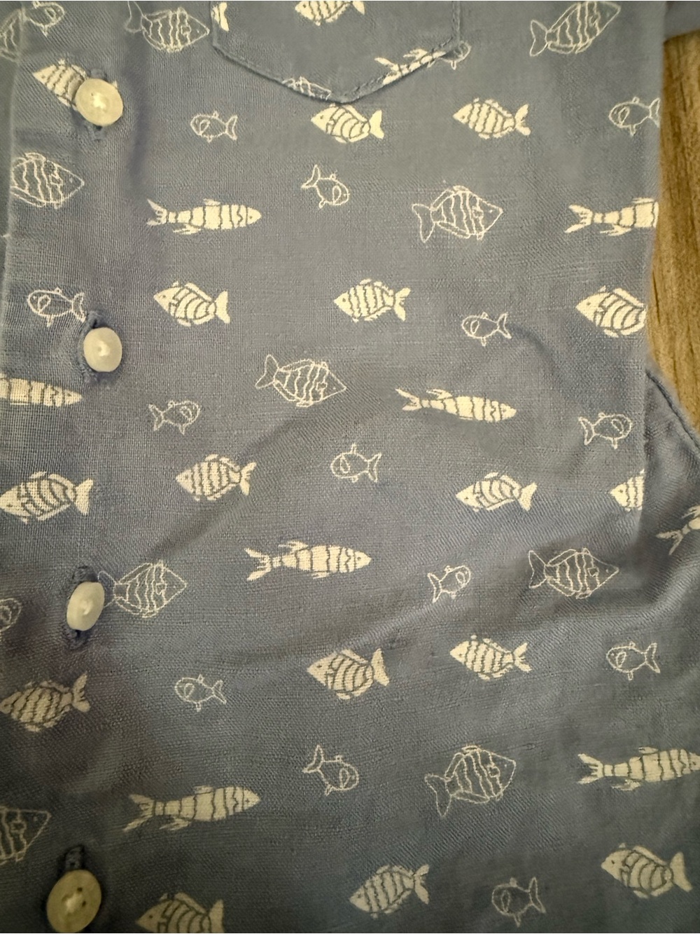 Janie & Jack Blue Fish Print Short Sleeve Romper Size 12-18 months - Picture 3 of 4